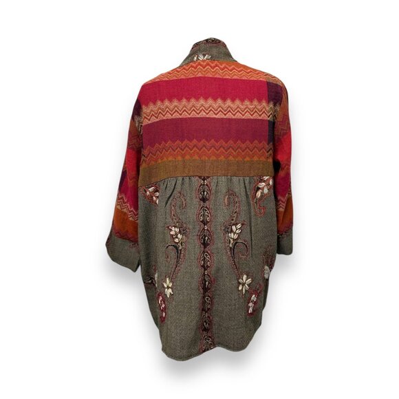 Soft Surroundings Womens Multi-Color Embroidered Open Front Kimono Jacket - Picture 3 of 8